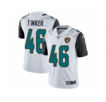 Men's Nike Jacksonville Jaguars #46 Carson Tinker White Vapor Untouchable Limited Player NFL Jersey
