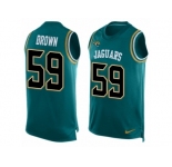 Men's Nike Jacksonville Jaguars #59 Arthur Brown Limited Teal Green Player Name & Number Tank Top NFL Jersey