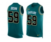 Men's Nike Jacksonville Jaguars #59 Arthur Brown Limited Teal Green Player Name & Number Tank Top NFL Jersey