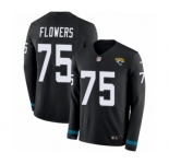 Men's Nike Jacksonville Jaguars #75 Ereck Flowers Limited Black Therma Long Sleeve NFL Jersey