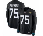 Men's Nike Jacksonville Jaguars #75 Ereck Flowers Limited Black Therma Long Sleeve NFL Jersey