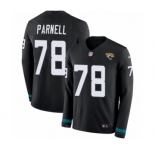 Men's Nike Jacksonville Jaguars #78 Jermey Parnell Limited Black Therma Long Sleeve NFL Jersey
