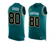 Men's Nike Jacksonville Jaguars #80 Mychal Rivera Limited Teal Green Player Name & Number Tank Top NFL Jersey