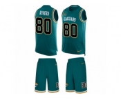 Men's Nike Jacksonville Jaguars #80 Mychal Rivera Limited Teal Green Tank Top Suit NFL Jersey
