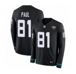 Men's Nike Jacksonville Jaguars #81 Niles Paul Limited Black Therma Long Sleeve NFL Jersey