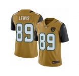 Men's Nike Jacksonville Jaguars #89 Marcedes Lewis Limited Gold Rush NFL Jersey