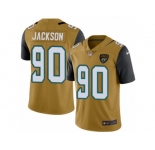 Men's Nike Jacksonville Jaguars #90 Malik Jackson Limited Gold Rush NFL Jersey