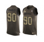 Men's Nike Jacksonville Jaguars #90 Stefan Charles Limited Green Salute to Service Tank Top NFL Jersey