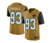 Men's Nike Jacksonville Jaguars #93 Tyson Alualu Limited Gold Rush NFL Jersey