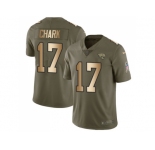 Nike Jacksonville Jaguars #17 DJ Chark Olive Gold Men Stitched NFL Limited 2017 Salute To Service Jersey