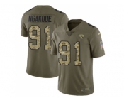 Nike Jacksonville Jaguars #91 Yannick Ngakoue Olive Camo Men Stitched NFL Limited 2017 Salute To Service Jersey