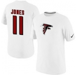 Mens Atlanta Falcons 11 Julio Jones Nike Player Name and Number T-Shirt White