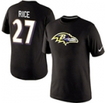 Nike Baltimore Ravens 27 Ed Reed Name & Number T-Shirt Black