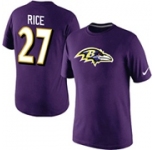 Nike Baltimore Ravens 27 Ed Reed Name & Number T-Shirt Purple