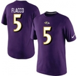 Nike Baltimore Ravens 5 Flacco Pride Name & Number T-Shirt- Purple