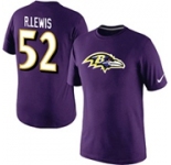 Nike Baltimore Ravens 52 R.LEWIS Name & Number T-Shirt- Purple