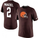Nike Cleveland Browns #2 Johnny Manziel Name & Number T-Shirt