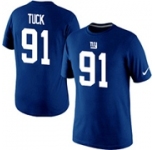 Nike Justin Tuck New York Giants #91 Replica Pride Name & Number T-Shirt - Royal Blue