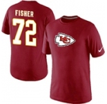 Nike Kansas City Chiefs 72 Eric Fisher Name & Number T-Shirt Red