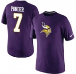 Nike Minnesota Vikings 7 Christian Ponder Name & Number T-Shirt Purple