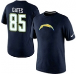 Nike San Diego Chargers 85 Gates Name & Number T-Shirt D.Blue