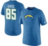Nike San Diego Chargers 85 Gates Name & Number T-Shirt L.Blue