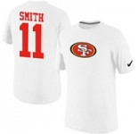 Nike San Francisco 49ers 11 SMITH Name & Number T-Shirt White