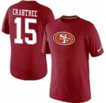 Nike San Francisco 49ers 15 CRABTREE Name & Number T-Shirt Red