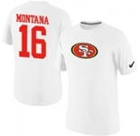 Nike San Francisco 49ers 16 Montana Name & Number T-Shirt White