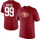 Nike San Francisco 49ers 99 SMITH Name & Number T-Shirt Red