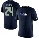 Nike Seattle Seahawks 24 Marshawn Lynch Name & Number T-Shirt