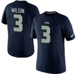 Nike Seattle Seahawks 3 Russell Wilson Pride Name & Number T-Shirt Blue