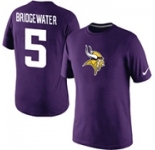 Teddy Bridgewater Minnesota Vikings 5 Nike Player Name & Number T-Shirt Purple