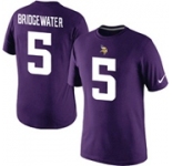 Teddy Bridgewater Minnesota Vikings 5 Nike Player Pride Name & Number T-Shirt Purple