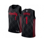 Women Nike Portland Trail Blazers #1 Evan Turner Swingman Black NBA Jersey - City Edition