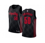 Women Nike Portland Trail Blazers #50 Caleb Swanigan Swingman Black NBA Jersey - City Edition