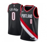 Women's Nike Portland Trail Blazers #0 Damian Lillard Swingman Black Road NBA Jersey - Icon Edition