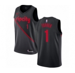 Women's Nike Portland Trail Blazers #1 Evan Turner Swingman Black NBA Jersey - 2018-19 City Edition