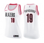 Women's Nike Portland Trail Blazers #19 Georgios Papagiannis Swingman White Pink Fashion NBA Jersey