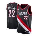 Women's Nike Portland Trail Blazers #22 Clyde Drexler Swingman Black Road NBA Jersey - Icon Edition