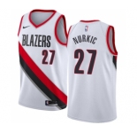 Women's Nike Portland Trail Blazers #27 Jusuf Nurkic Swingman White Home NBA Jersey - Association Edition