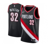Women's Nike Portland Trail Blazers #32 Bill Walton Swingman Black Road NBA Jersey - Icon Edition