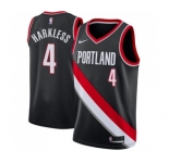 Women's Nike Portland Trail Blazers #4 Moe Harkless Swingman Black Road NBA Jersey - Icon Edition