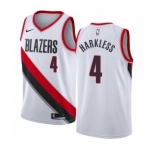 Women's Nike Portland Trail Blazers #4 Moe Harkless Swingman White Home NBA Jersey - Association Edition
