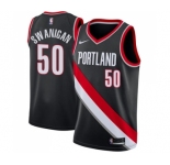 Women's Nike Portland Trail Blazers #50 Caleb Swanigan Swingman Black Road NBA Jersey - Icon Edition