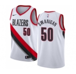 Women's Nike Portland Trail Blazers #50 Caleb Swanigan Swingman White Home NBA Jersey - Association Edition