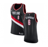 Women's Nike Portland Trail Blazers #6 Nik Stauskas Swingman Black NBA Jersey - Icon Edition