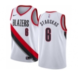Women's Nike Portland Trail Blazers #6 Nik Stauskas Swingman White NBA Jersey - Association Edition