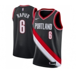 Women's Nike Portland Trail Blazers #6 Shabazz Napier Swingman Black Road NBA Jersey - Icon Edition