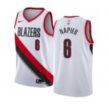 Women's Nike Portland Trail Blazers #6 Shabazz Napier Swingman White Home NBA Jersey - Association Edition